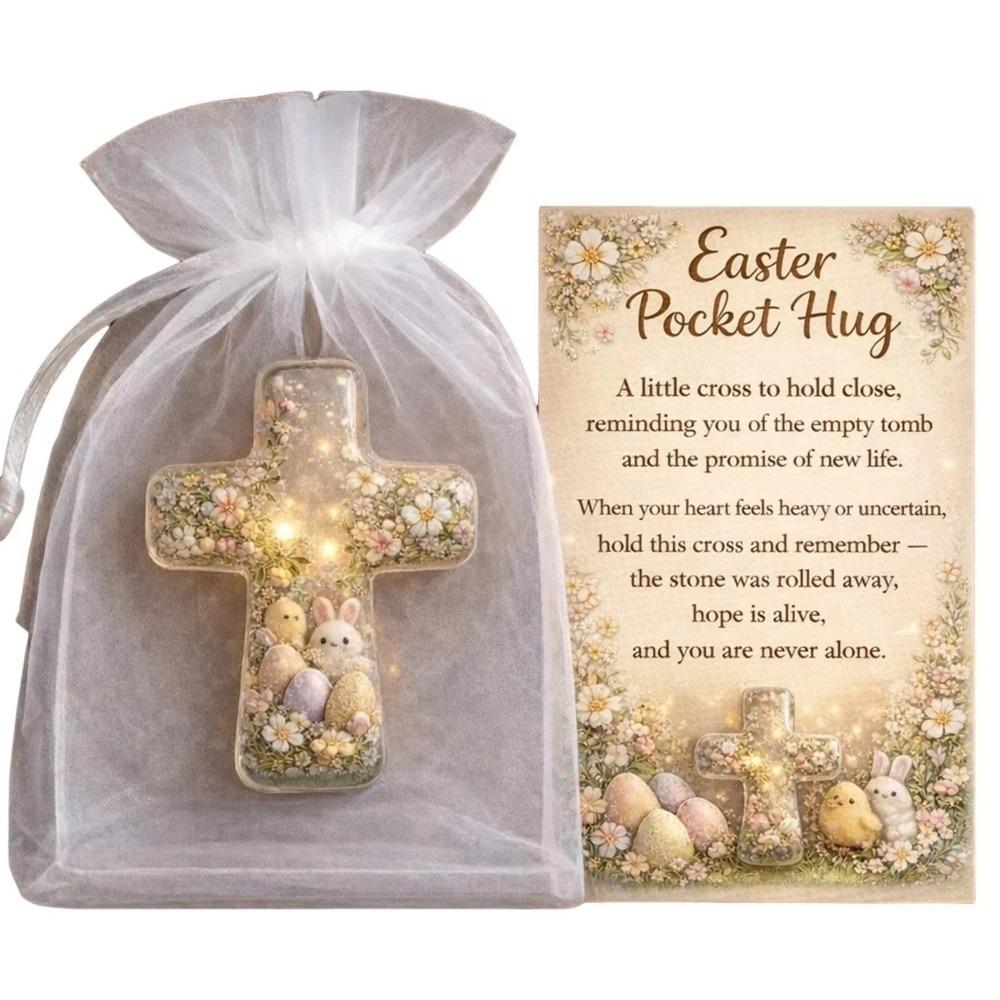 Легко носить Ручная работа Пасхальная карманная открытка-обнимашка Вдумчивая тематика с кроликом Пасхальная поздравительная открытка Элемент сюрприза Акриплан