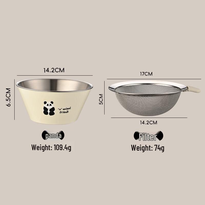 ZISIZ Stainless Steel Mixing Salad Bowl Set with Drainer