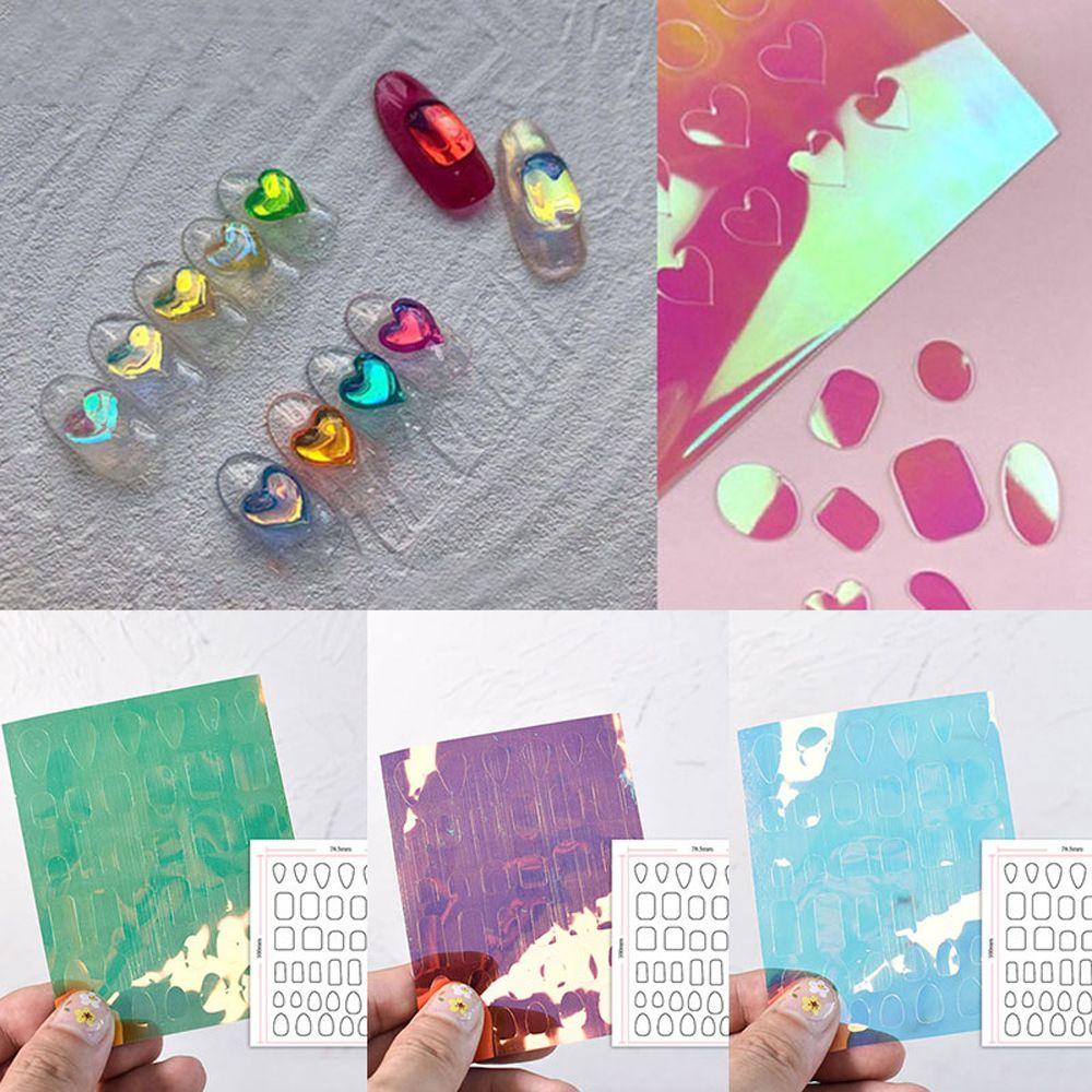 Film Self-Adhesive Nail Ice Cube Sticker Aurora Nail Foils 3D Cellophane Paper Laser Nails Film