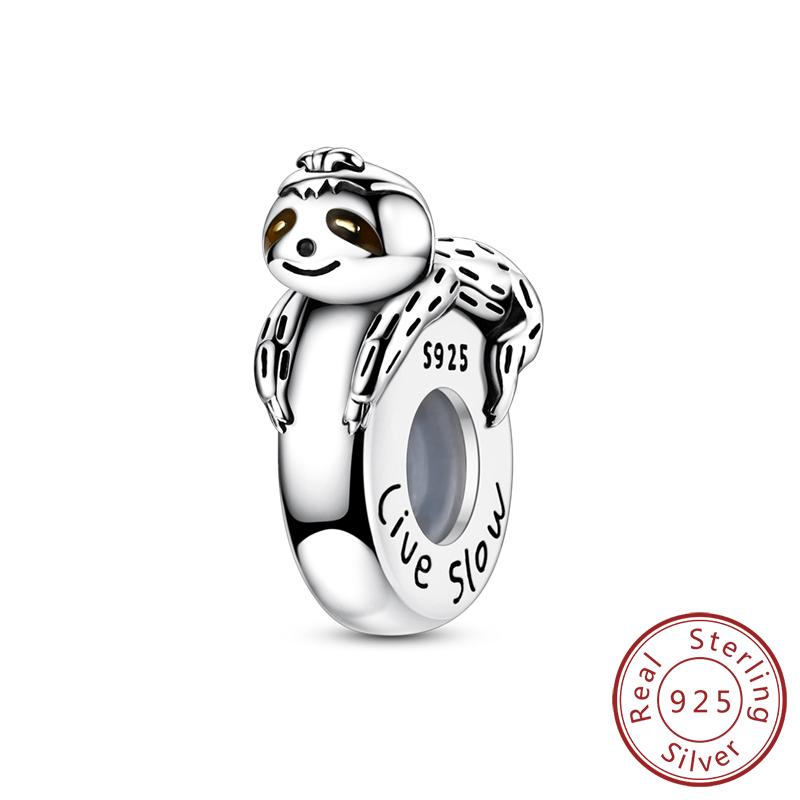 Original Clip Charms Spacer Beads Copper Love Four-Leaf Clover Zircon Charms Fit Bracelet Women Diy Jewelry Gift