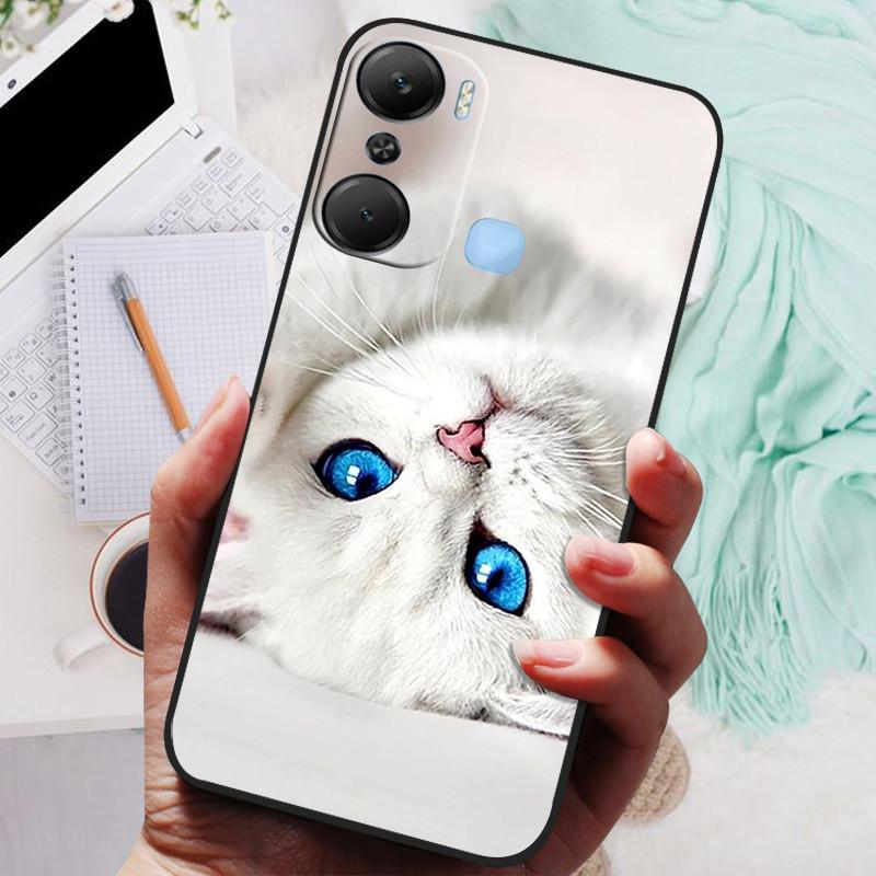 For Infinix Hot 12 Pro Case Black Cover Lion Wolf Silicone Soft Back Cases For Infinix Hot 12i Hot12 Pro / Hot 20 5G Case Shell