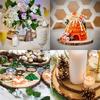 2pcs 10-12cm Nature Unfinished Round Wood Slices Wooden Circle for Weddings Centerpieces Decor and DIY Painting Crafts