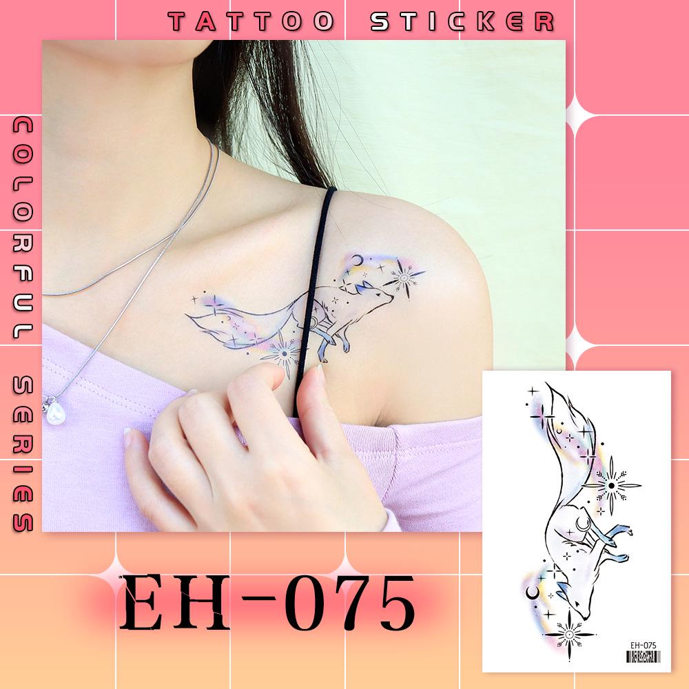 Rikaron Waterproof Colorful Butterfly Tattoo Stickers - Long-lasting, Realistic, Japanese Style, Washable Dopamine Girl Design 120x75mm