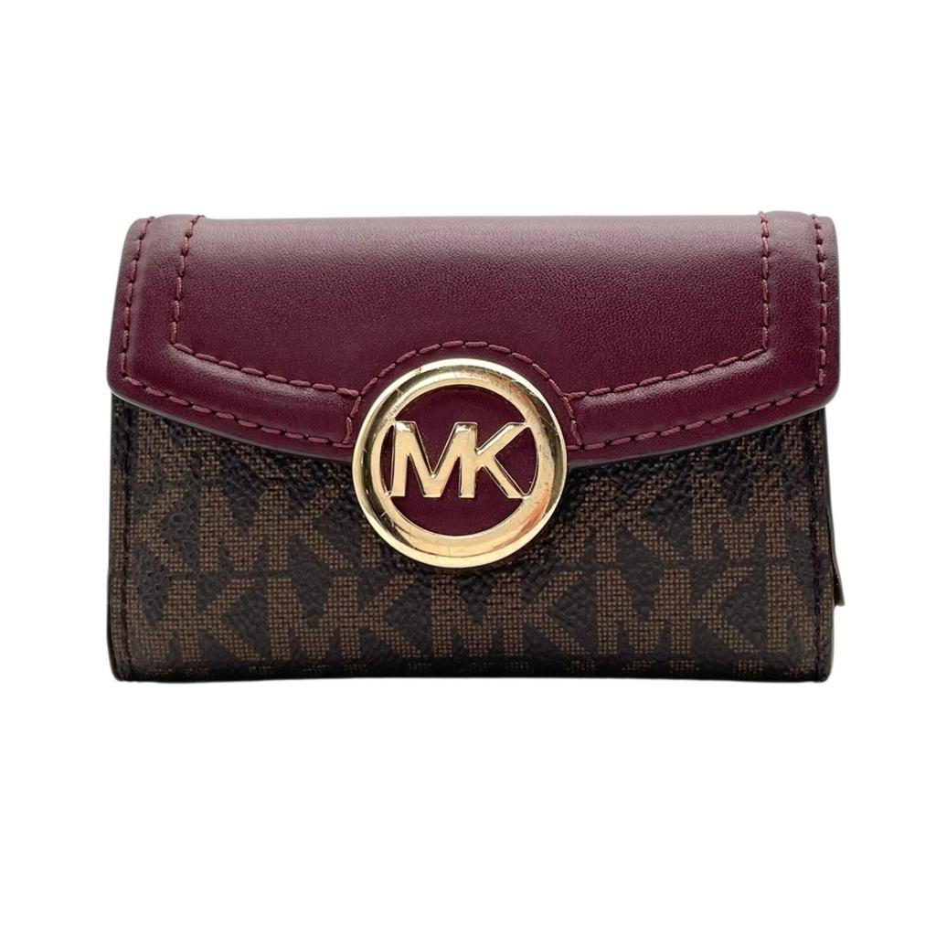 Used Michael Kors Key holder  MK signature CarmenKey holder  Brown/wine-red PVC/leather Women