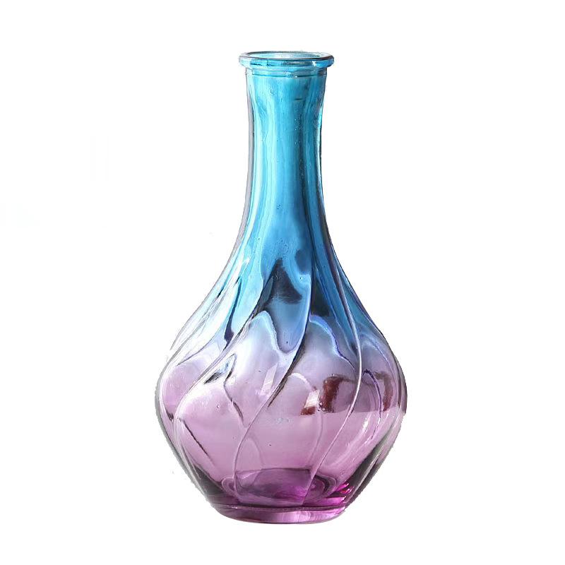 European Thread Vase Small Fresh Tabletop Inserted Colored Glass Household Decoration Vase Small Mouth Vase