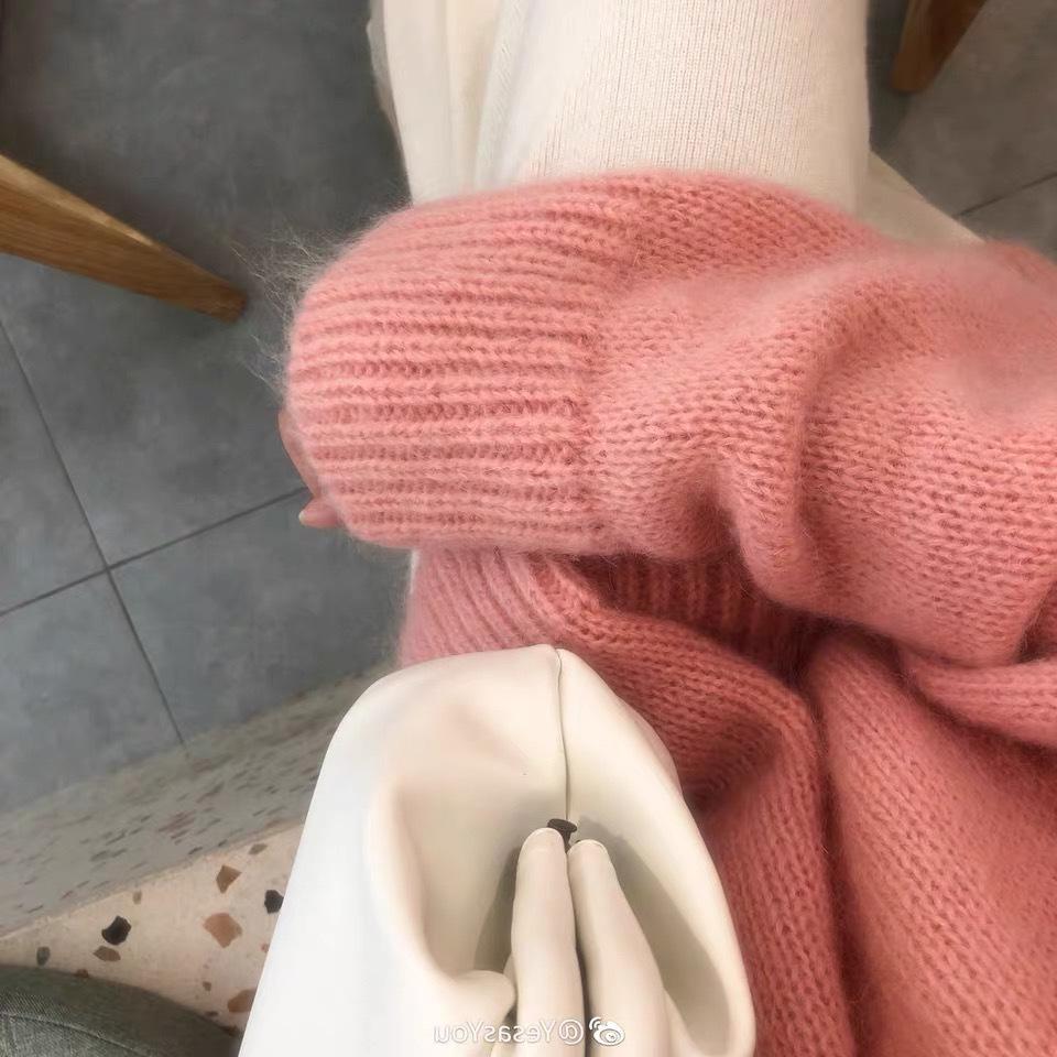 Women's 2025 Autumn/Winter Pure Wool Round Neck Thick Knit Sweater