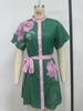 Summer Cross-Border Women's Casual Print Tie-Up Dress