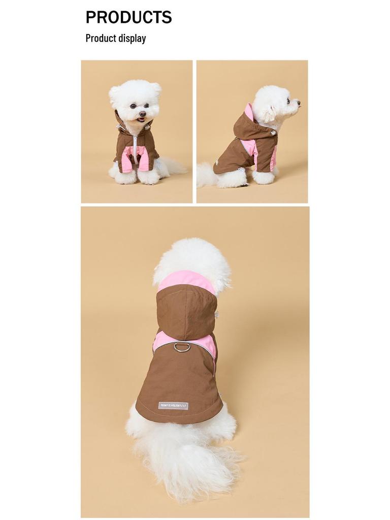 Waterproof & Windproof Hooded Dog Jacket: Thickened Warm Pet Windbreaker for Autumn & Winter