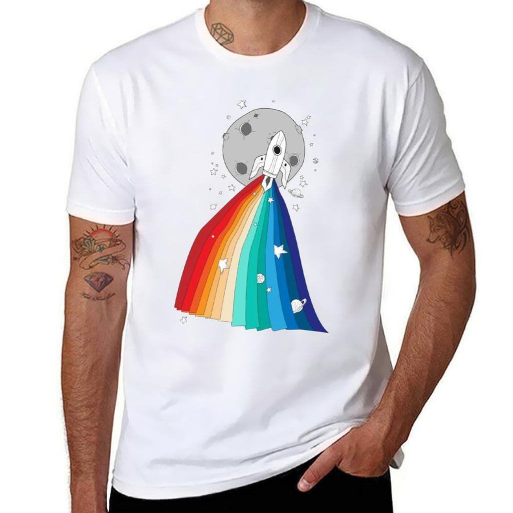 Pride Rocket TShirt All Match Print Short Sleeve Top TShirt
