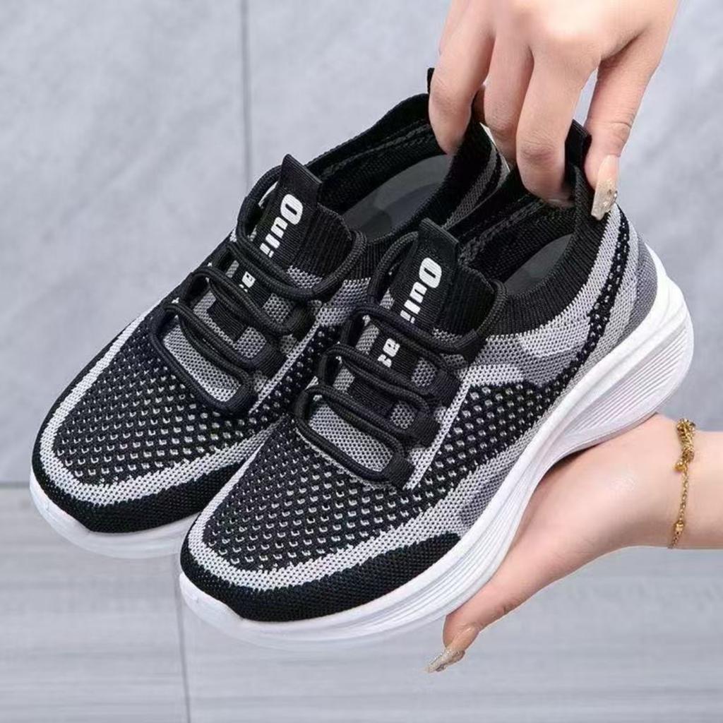 Mesh Casual Women's Shoes Woven Mesh New Breathable Soft Sole Running Casual Versatile Thick Sole Sports Casual Shoes