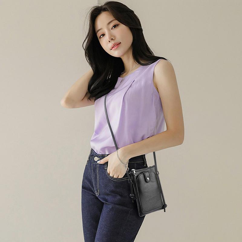 Solid Color Simple Phone Bag Fashionable Mini Versatile Diagonal Cross Bag