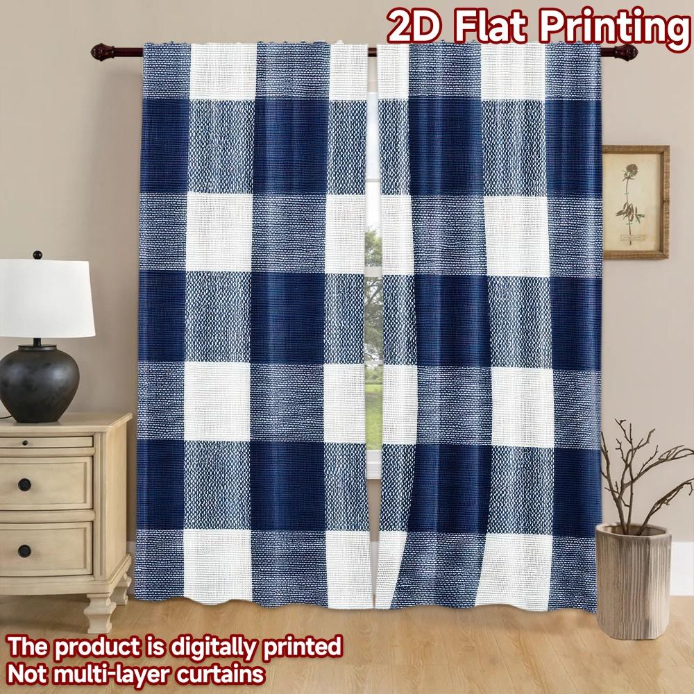 2D flat Photography Backdrop Party Backdrop Blue and White Checks 100% Polyester Festive Holiday Perfect for Bedroom