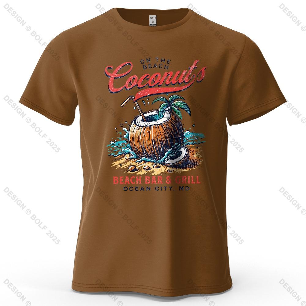 Men's Beach Outings Graphic Short Sleeve T-Shirt Vintage Printed Tops Tee for Women Summer Casual Sportswear