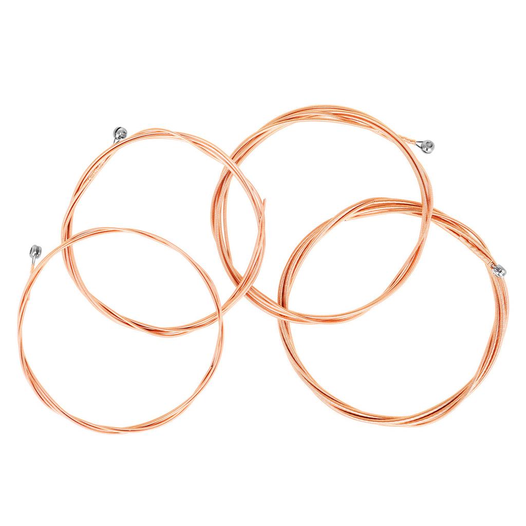 High Carbon Steel Red Copper 4pcs Acoustic Strings 040 095 Inch Hex Core Wound Beads Heavy Duty Professional Studio Stage Long Life Warm