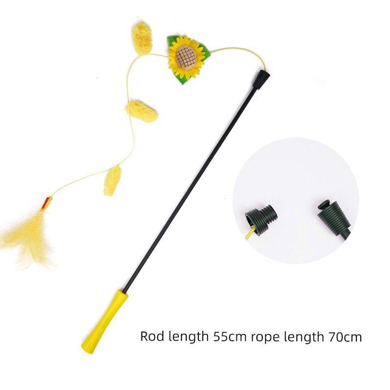 

Gigwi Self-Hi Relieving Stuffy Handy Gadget Bite-Resistant Cat Toy Magic Cat Stick-Sunflower