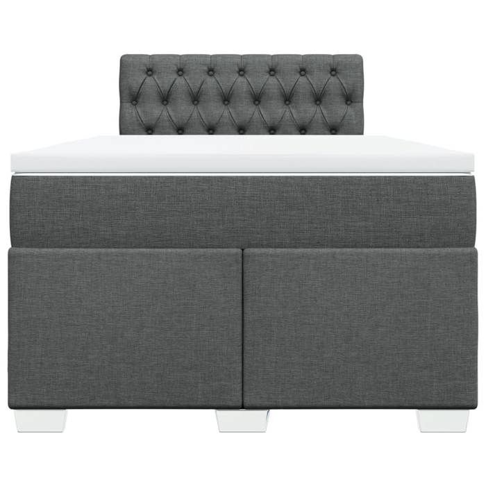 Maison Exclusive - Sommier à lattes de lit avec matelas Gris foncé 120x200cm Tissu