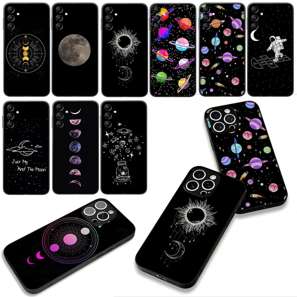 Cover for Apple iPhone 16 15 14 Plus 13 12 Mini 17 Pro Max + ProMax 16E Air 16+ 15+ Coque Phone Case Moon Stars Astronaut Sky