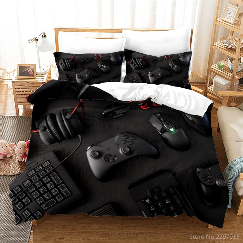 

3d Game Gamepad Geometry Printed Bedding Set King Size Duvet Cover Set Pillowcase Single Double Twin Full Queen Kids Bed Linen 135x200cm
