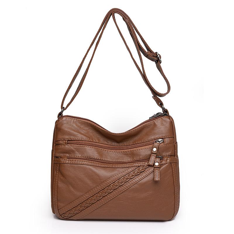 

Женская сумка через плечо из мягкой кожи в ретро-стиле коричневый