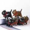 Mini Natural Wood Cat Dog Miniatures Hand-Carved Wooden Puppy Kitty Figures Room Decor Home Decoration Accessories Drop Shipping