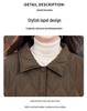 Women's Retro Argyle Cotton Mid-Length Winter Coat - Loose Casual Lapel Jacket