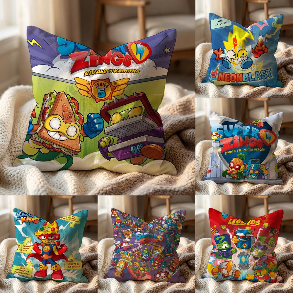S-Superzings Cartoon Cushion Cover Multi-Scene Pillow Cover for Home & Car - Reversible, Soft & Durable for Daily Use