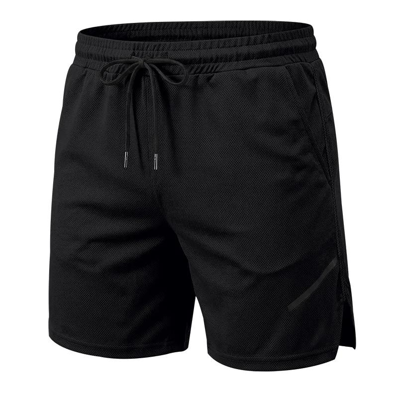Men's Quick Dry Mesh Athletic Shorts Gym Running Workout Shorts with Zipper Pockets Breathable Elastic Waist Casual Sports Shorts for Men
