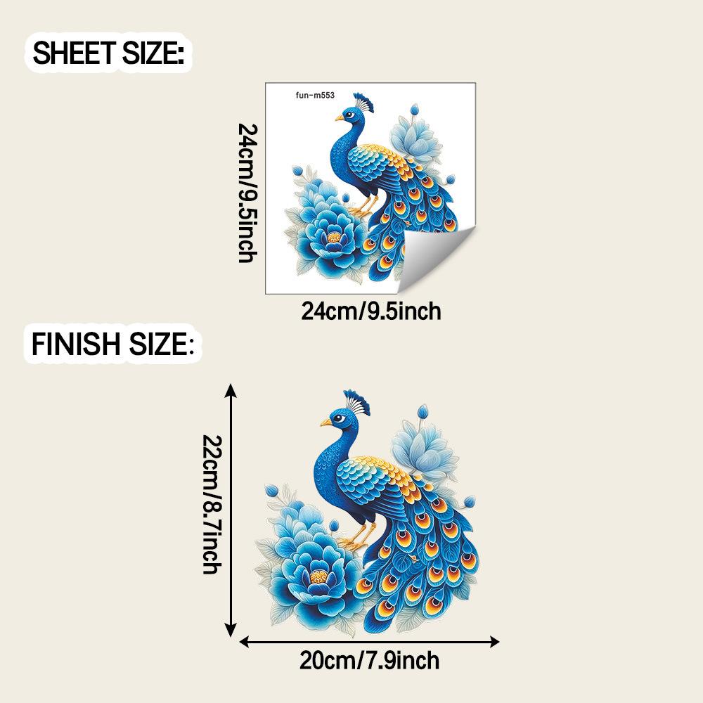 

Персонализированное украшение и благоустройство ванной комнаты «Синий павлин и синий цветок», наклейки на унитаз