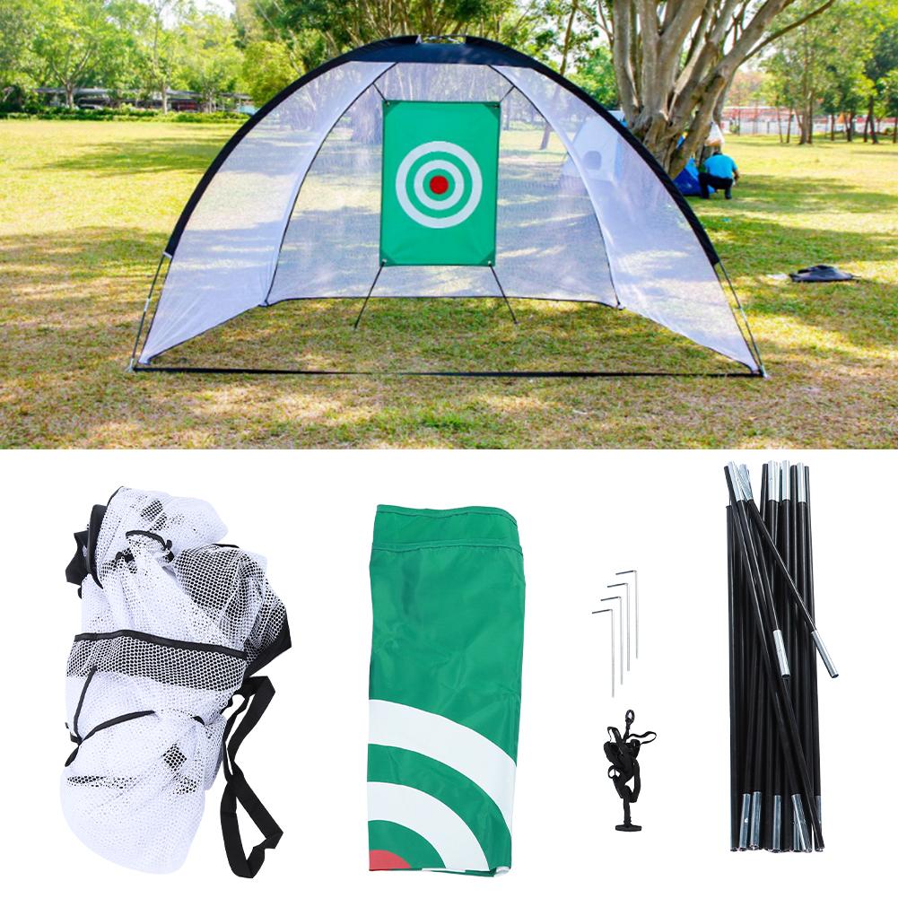 Oxford Cloth Green Lightweight Portable Bottomless Golf Practice Net Training Tool for Indoor Outdoor Using