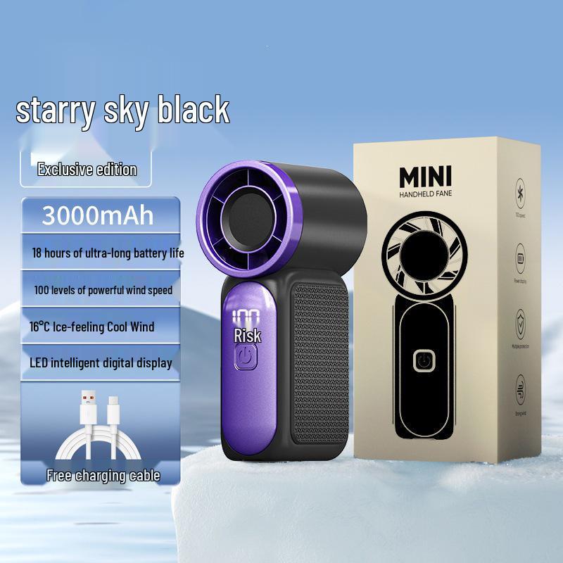 Rechargeable Mini Pocket Fan: Portable USB Turbine for Outdoor Student Cooling 3000mAh