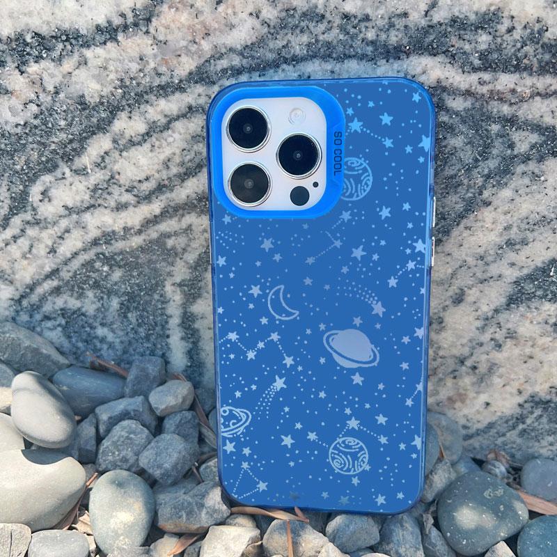 Starry Night space constellations stars Phone Case for iPhone 13 Mini 15 Plus 16 15 13 14 11 12 Pro Max Shockproof Laser Cover