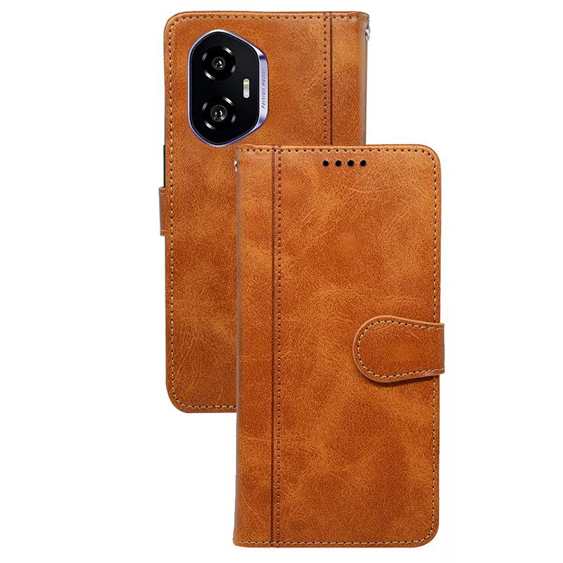 

Чехол для Honor 300 из кожи с текстурой теленка, подставка, книжный стиль, чехол для телефона Yellow