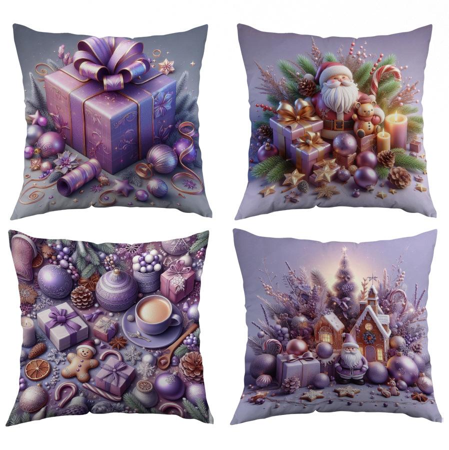 High-end Christmas Throw Pillowcase Core-free Polyester Bedside Cushion Sofa Cushion