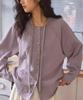 Solighter Women's Purple Tencel Stand Collar Long Sleeve Shirt - Spring Collection Top