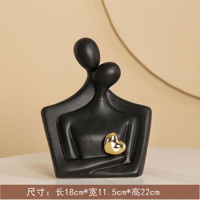 Ceramic Figure Figurines Modern Decoration Home Sculpture Nordic Decorative Abstract Couple Statue Living Room Crafts Ornaments