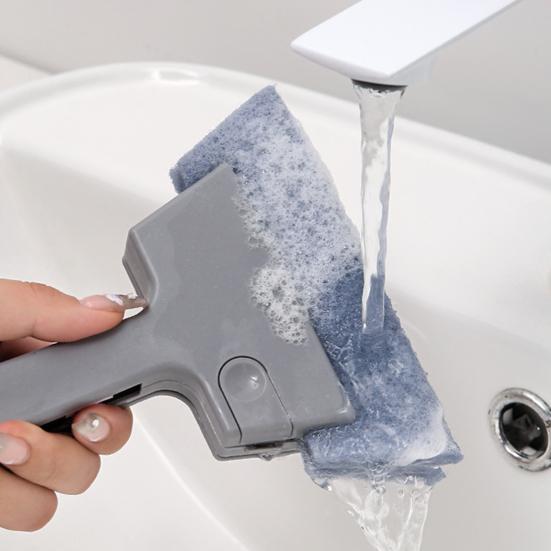 1/2/3Pcs Cleaning Cloth Groove Cleaning Brush Window Track Cleaner Brush Handheld Groove Cleaning Tool with Sponge Bristles