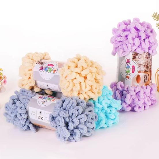 3 Rolls Loop Yarn Finger Knitting Yarn No Need Hook Yarn Fluffy Finger Loop Yarn for Beginners Skilled Crafters DIY Blankets Scarves