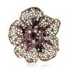 Vintage Heavy Industry Alloy Rhinestone Flower Brooch Medieval Ladies Suit Shawl Brooch Ornament Pin