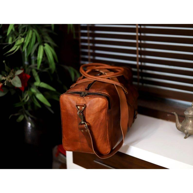' Leather Travel Duffel Bags, Leather Overnight Bags, Leather Gym Bag, Leather Luggage Bags, Leather Duffel Bags for Men and Women