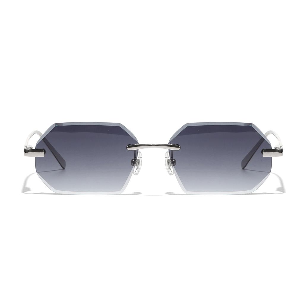 Ruiao Sunglasses Men Brand Designer Fashion Rimless Sun Glasses Shades Diamond Cut Lens Ladies Frameless Metal Eye glasses