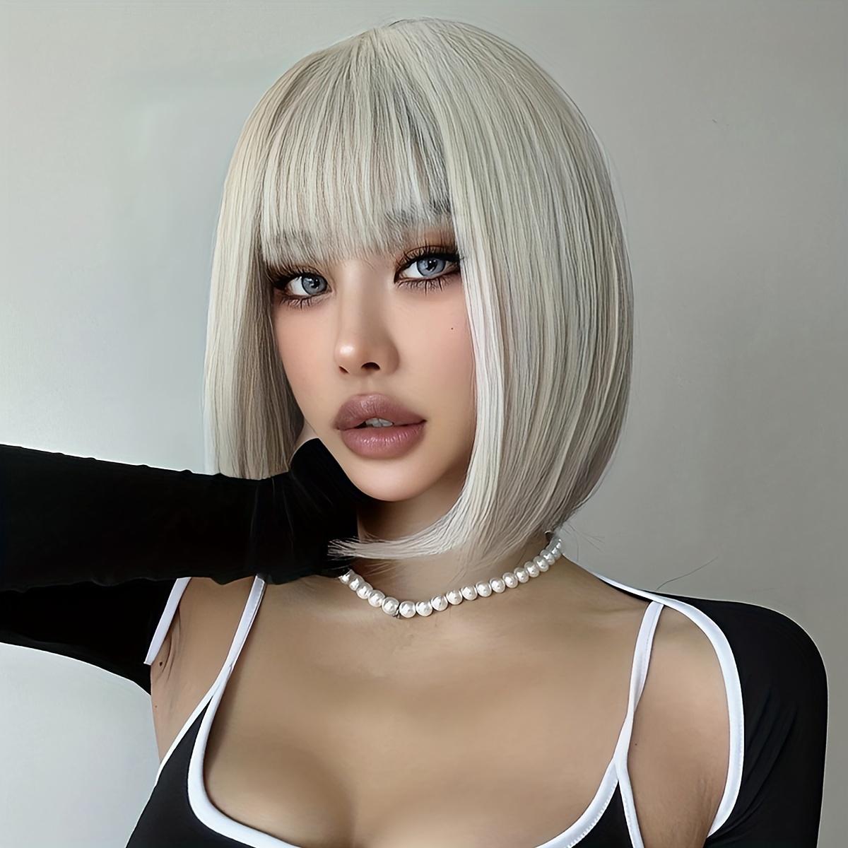 

Шикарные элегантные 12-дюймовые парики боб с челкой — удобные, термостойкие, унисекс, синтетические волосы для взрослых, легко укладывать с надежной пряжкой-сеткой для ежедневного использования