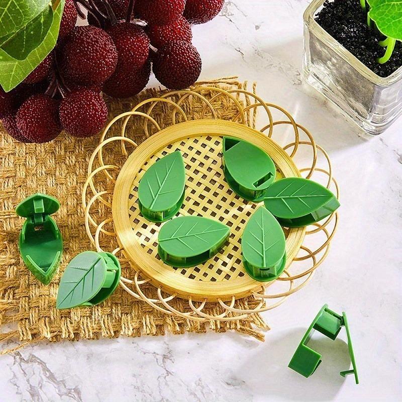 40pcs Green Leaf Shape Self-Adhesive Plant Clips,Durable ABS Plastic Reusable & Weatherproof, Ideal for Garden Vines plant stand