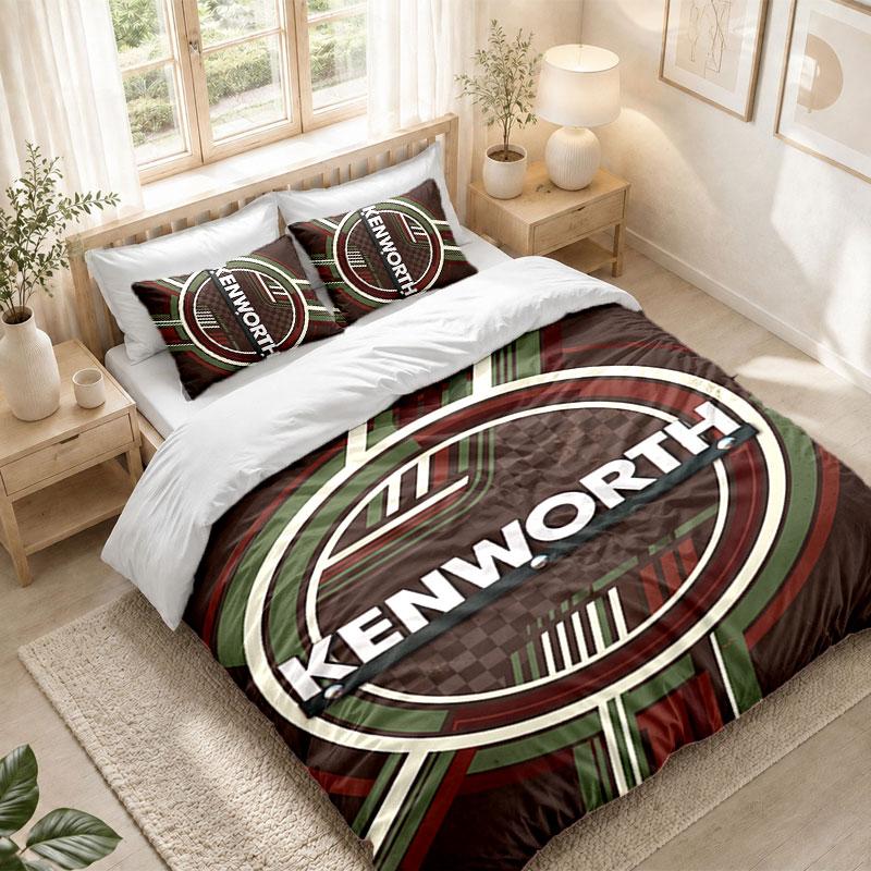 Bedding Set 1 Duvet Cover 2 Pillowcases Kenworth Print Bedroom Home Decoration
