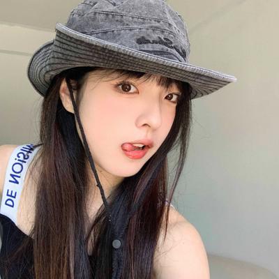 Western Cowboy Hat Vintage Drawstring Denim Hat Fisherman Hat Casual Trendy All-match Outdoor Sunscreen Hat Holiday Style