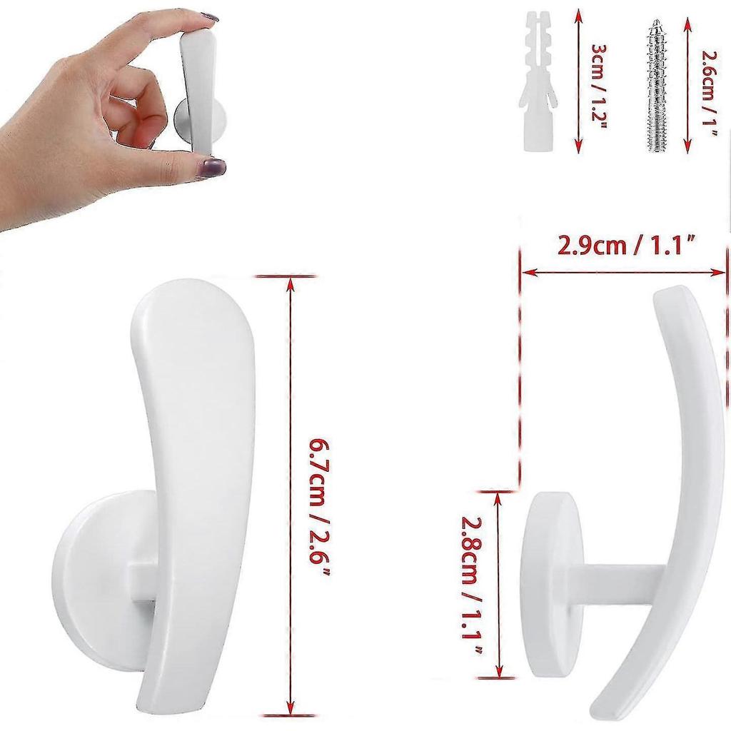 Set Of 4 Aluminum Alloy Curtain Hooks, Decorative Wall Mounted Window Curtain Drapery Tiebacks Holdbacks, Curtain Holder With Screws, Silver