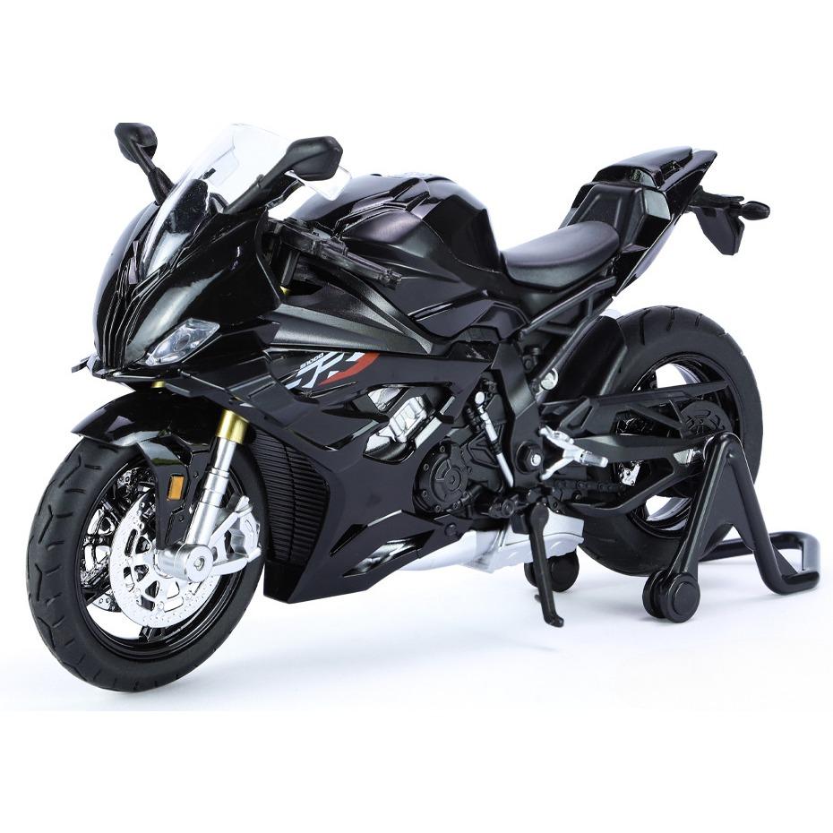 

1/12 BMW S1000RR литой под давлением модель мотоцикла игрушечная коллекция автомобилей внедорожный мотоцикл игрушки со звуком и светом чёрный
