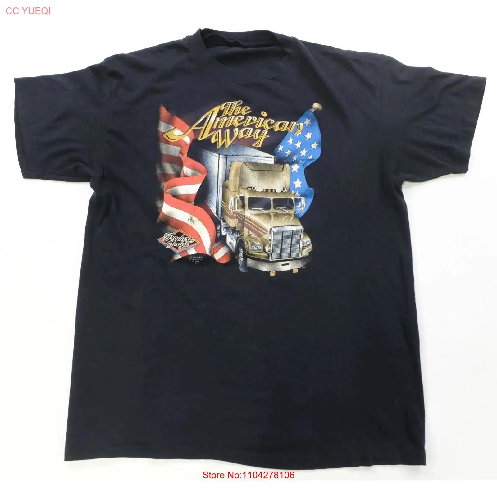 

Rare VTG 3D EMBLEM The American Way Trucker Flag 1988 T Shirt 80s Biker Black vintage Washed Unisex Top For Everyday Wear S разноцветный