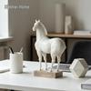 Modern Retro Horse Sculpture - White Ornament for Hotel Lobby, Villa, or Home Decor