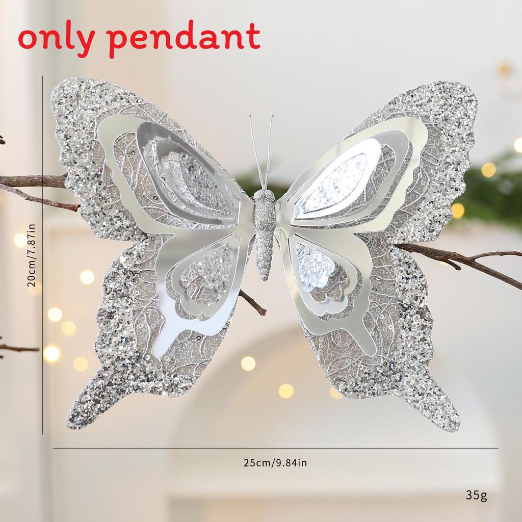 

Подвесное украшение Бабочка с DIY-дизайном для ежедневных праздников Рождества серебряный