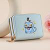 Kpop Hunter Witch Crew Classic Pebble Leather Coin Purse Short Accordion Wallet with Dual Zippers, Multi-Slot Card Holder